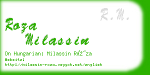 roza milassin business card